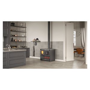 Estufa de Leña Rosa Xxl Vst 16 de Acero Antracita de 10.5 Kw, 107.4x66.9x86.1 Cm, Calefacción por Radiación Natural - Product Image 2