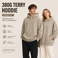 Sweat-shirts à capuche pour hommes en gros, 380G, molleton bouclette épais, unisexe, coupe ample, vierge, personnalisable avec logo