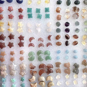 Khuyên Tai Pha Lê Tự Làm/Hình Mặt Trăng Bằng Đá Thô Đá Quý Chữa Bệnh Giá Xuất Xưởng Cho Nữ - Product Image 2