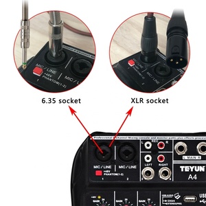 <span class=keywords><strong>Interface</strong></span> de Áudio USB Portátil TEYUN Profissional Preta <span class=keywords><strong>A4</strong></span> para PC, Mixer de DJ, Placas de Som Digitais Usadas para Reprodutor de Áudio - Product Image 5