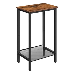Modern minimalist wrought iron and solid wood entryway table, <b>console</b> table, two-tier living room shelf, wrought iron and wood - Product Image 5