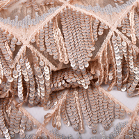 Tissu en tulle brodé de sequins multicolores, respirant et infroissable, vente en gros directe usine