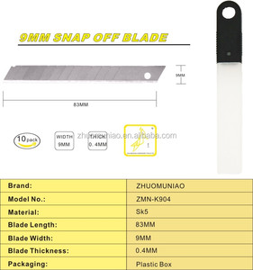 <span class=keywords><strong>Lame</strong></span> di <span class=keywords><strong>Ricambio</strong></span> per Cutter Industriale in Acciaio SK5, Angolo 60 Gradi, Lama a Strappo per Taglierino Multiuso 9MM OEM - Product Image 2