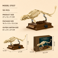 Ensemble de blocs de construction dinosaures à queue longue personnalisés, jouets éducatifs pour enfants, modèle d'exposition de fossiles, OEM, marque privée, vente en gros, cadeau