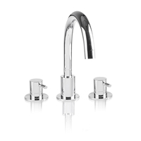 Robinet de lavabo mural à col de cygne en laiton, finition chrome doré poli, mitigeur chaud/froid, double poignée, moderne, 3 trous, pour salle de bain, garantie 5 ans
