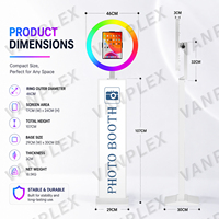 Cabina de Fotos para iPad Directo de Fábrica, Todo en Uno, Carcasa Metálica de 10.2-13 Pulgadas con Anillo de Luz RGB para Eventos, Bodas y Fiestas, Máquina de Alquiler