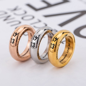 yunnique Trendy Number <b>Titanium</b> Steel Couple <b>Ring</b> 1314 Rose Gold Plated Unisex Fashion Jewelry Gift - Product Image 1