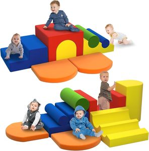 CZFIT Nuevo Juego de 10 Bloques de Espuma de Cuero PU de Múltiples Formas, Bloques de Juego Suaves de Tamaño Completo para Habitación, Juego de Juego Interior para Niños Pequeños - Product Image 1