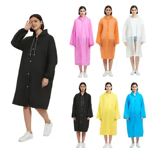 Imperméable Eva avec logo personnalisé, Poncho de pluie, imperméable, noir, imperméable, manteau de pluie réutilisable