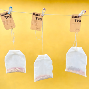 Sachets de thé de bain biologique relaxant à la rose, au citron et au romarin, avec des sels de bain, des sels de l'Himalaya et des sels <span class=keywords><strong>d</strong></span>'<span class=keywords><strong>Epsom</strong></span> pour les baignoires - Product Image 1