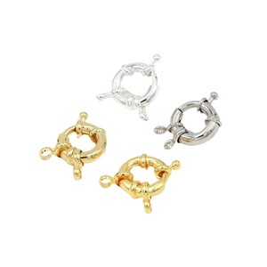Hebilla de volante chapada en oro de 18 quilates de cobre puro inalterable al color, hebilla de marinero, conector manual, accesorio DIY para collar con resorte - Product Image 5
