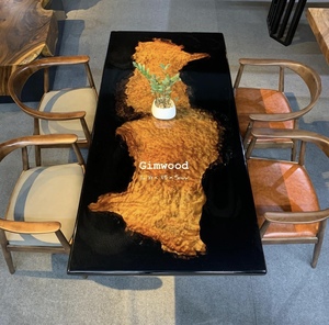 DALLE DE TABLE À MANGER SOLIDE EN RÉSINE EPOXY AVEC BASE ET PIEDS POUR RESTAURANT/SALLE À MANGER FABRIQUÉE AU VIETNAM USINE WHATSAPP + 84 - Product Image 5