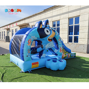 Màu xanh trẻ em nhà bị trả lại với trượt bên cho thuê <span class=keywords><strong>Inflatable</strong></span> nhảy lâu đài bouncy ngoài trời - Product Image 4