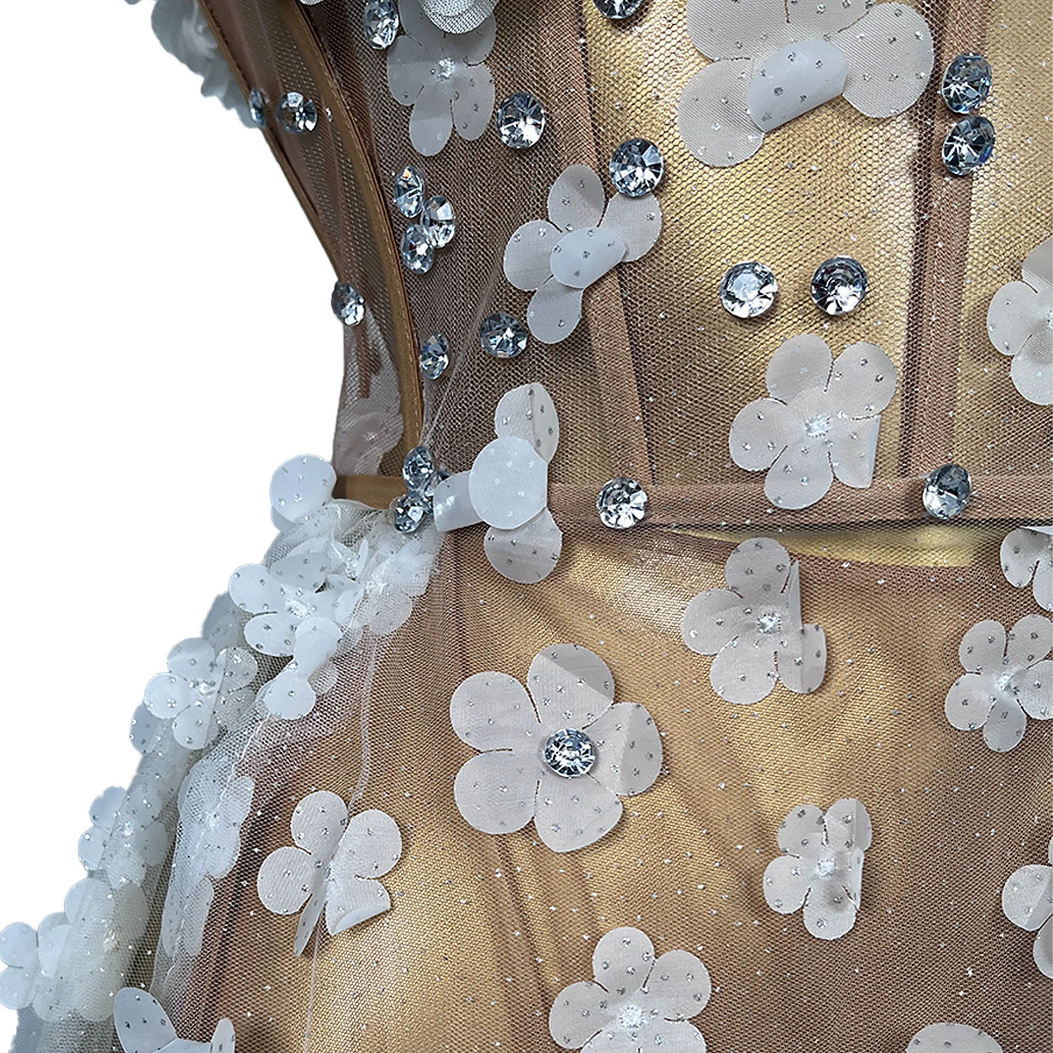 corset dress white tea length