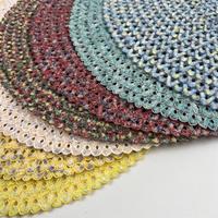Sets de table ronds tressés faits à la main, napperons ajourés en maille, sets de table multicolores en corde de papier pour la cuisine et la décoration intérieure
