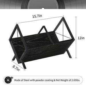 Style rétro métal et bois LP <span class=keywords><strong>vinyle</strong></span> porte-disque Album CD DVD support pour meubles de maison pour le stockage de salon - Product Image 3