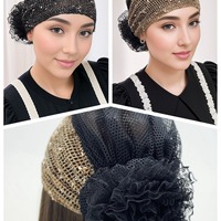 Chapeau-écharpe respirant en fibre acrylique pour femme, style couvre-cheveux blanc, printemps-été, nouveau style maman, couvre-tête pratique