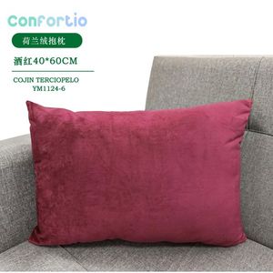 Cojín de Terciopelo Holandés Color Vino Tinto 40*60, Elegante Cojín para Asiento - Product Image 1