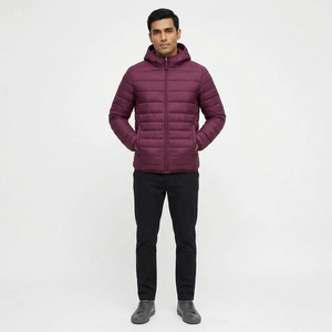 High Street <b>Men's</b> Windproof Nylon Puffer <b>Jackets</b> Zipper Closure Custom Decoration Casual Outdoor Wear <b>Long</b> Sleeves <b>Men's</b> <b>Jackets</b> - Product Image 1