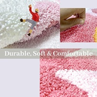 Tapis de bain moelleux et antidérapant Justup Tufted Flower, haute capacité d'absorption, pour salle de bain, salon, toilettes, 50x50cm (Rose)