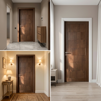 Porte intérieure moderne en WPC imitation bois, écologique, insonorisée, panneau imperméable, taille personnalisée, porte en PVC, pour résidence et hôtel