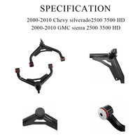 Kit de bras de suspension supérieurs avant pour Chevrolet Silverado GMC Sierra 2500HD 3500HD 2001-2010, rehausse de 2 à 4 pouces