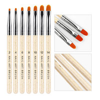 7 pièces/ensemble Nail Art brosse acrylique UV Gel Extension Gel vernis dessin peinture pinceau ensemble stylo manucure outil en gros