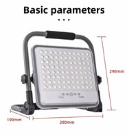Projecteur LED ultra-lumineux pliable pour le camping, utilisation en extérieur et dans le jardin, indice de protection IP54, lampe portable à recharge USB, rotative, lampe à main