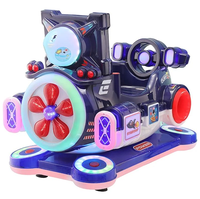 L'amusement à pièces pour enfants monte une voiture pivotante électrique + un avion à bascule avec soufflage de bulles pour les Offre Spéciale