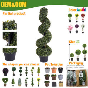 ต้นไม้ประดิษฐ์ทรงกลม RUOPEI ทนทานต่อรังสียูวี ป้องกันไฟไหม้ เป็นมิตรกับสิ่งแวดล้อม ไม่มีกลิ่น ต้นบูซัสปลอม สำหรับตกแต่งภายใน - Product Image 2