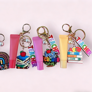 Lot <span class=keywords><strong>de</strong></span> baumes à lèvres mignons avec porte-clés Enseignant 10g – Ensemble <span class=keywords><strong>de</strong></span> tubes <span class=keywords><strong>de</strong></span> baume à lèvres personnalisés – Coffret cadeau soin des lèvres pour enseignants – Faible MOQ – Livraison rapide - Product Image 1