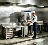Haubentyp Edelstahl-Geschirrspülmaschine CE-Zertifiziert Wärmerückgewinnung Doppelte Wasserpumpen Gewerbliche Spülmaschine für Restaurants