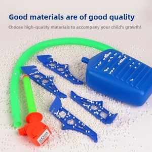 Jouet éducatif fusée volante HY Toys pour garçons et filles, canon à billes volantes en plastique durable, lancement au pied, extérieur - Product Image 4