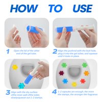 Gel Nettoyant et Désodorisant pour Toilettes et Urinoirs, Fleur Parfumée, Tampon Gel Désodorisant