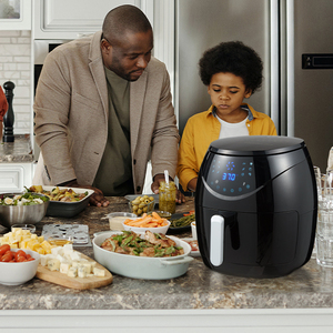 Friteuse à <span class=keywords><strong>air</strong></span> de 6,5 L Pro 12-en-1 XL Grande friteuse à <span class=keywords><strong>air</strong></span> Four avec <span class=keywords><strong>livre</strong></span> de <span class=keywords><strong>cuisine</strong></span> 7 pintes Grande friteuse à <span class=keywords><strong>air</strong></span> chaud électrique de taille familiale - Product Image 2