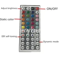 Tira de Luces LED RGB SMD5050, 54 LED/M, IP65, con Control Remoto de 24/44 Teclas y Adaptador de Corriente de 12V, Cambio de Color