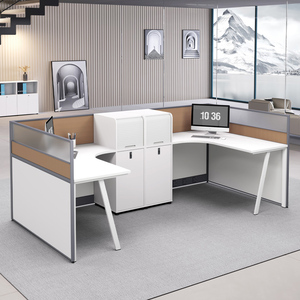 Modern 8-Seater Modular Office <strong>Desks</strong> 6 <strong>Units</strong> of Call Center Cubicles with Partitions for Workstations - Product Image 3