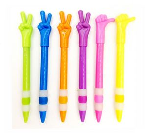 Novelty Stationery Hand Gesture Finger Shape Plastic Ball <b>Pen</b> Many Color for Choose - Product Image 3