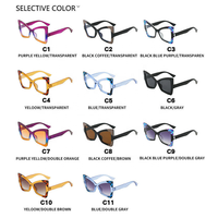 Nouvelles montures de lunettes élégantes et polyvalentes, style européen et américain, grandes, effet papillon, miroir plat, couleurs assorties, anti-lumière bleue