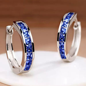 أقراط زركون دائرية متعددة الألوان بتصميم بسيط الأكثر مبيعًا من CAOSHI لحفلات الزفاف من الفضة/الذهب من الزيركونيا المكعّبة مجوهرات مخصصة - Product Image 4