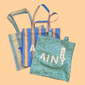 Premium 18 pouces femmes toile sacs fourre-tout bleu marron rayure impression sacs à main réutilisable Weekender sac transporter des sacs à provisions pour l'été - Product Image 1