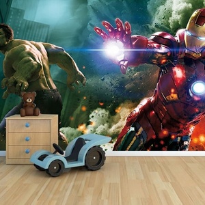 Papel Tapiz 3D de Superhéroes Iron Man y <span class=keywords><strong>Hulk</strong></span> para Habitación de Niños, Diseño Moderno con Patrón Botánico, Impermeable para Decoración de Sala de Estar - Product Image 2