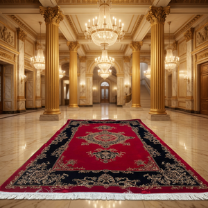 Alfombra de Seda Pura de Lujo Anudada a Mano, Alfombra Moderna de Diseño Antideslizante para Hotel, Salón, Sala de Estar, Dormitorio, Interior Premium - Product Image 1