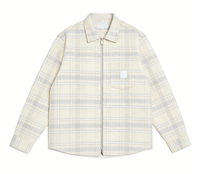 Veste chemise à capuche en flanelle à carreaux pour homme, style loungewear, zippée, coupe oversize, streetwear décontracté, avec impression de logo personnalisé, style rétro, printemps