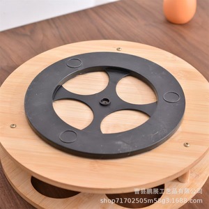 Estante Giratorio de Madera para Almacenamiento, Soporte Redondo para Condimentos de Escritorio, Plataforma Giratoria de 360 Grados, Color Madera Natural, Soporte de Exhibición Multiusos - Product Image 5