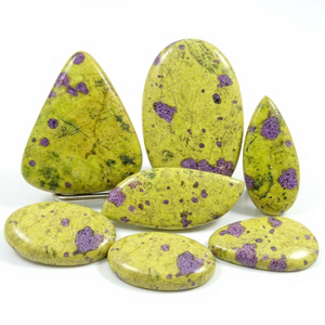 Wholesale Radha Arts Natural Yellow & Purple Atlantisite Cabochons 25-40mm for Ring Pendant Earrings Jewelry Making - Product Image 1
