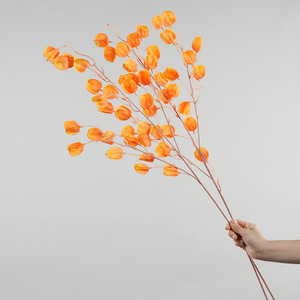 Bouquet de fleurs artificielles séchées Physalis Greenway, arrangement floral décoratif jaune automnal pour la maison et les fêtes - Product Image 2