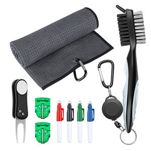 Offres Spéciales : Accessoires de Golf avec Serviette de Golf/Brosse à Clubs/Outil de Réparation de Divots en Métal/2 Protège-Balles de Golf et 4 Marqueurs - Product Image 1