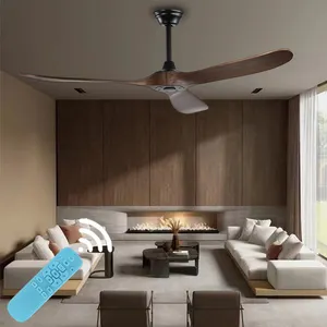 Hot sale large fan dc inverter motor 60 inch solid wood ceiling fan blades vintage modern fan