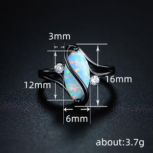 Marquise Shape <b>S</b> Curve <b>Ring</b> Creative Design Finger <b>Ring</b> for <b>Men</b> and Women - Product Image 4
